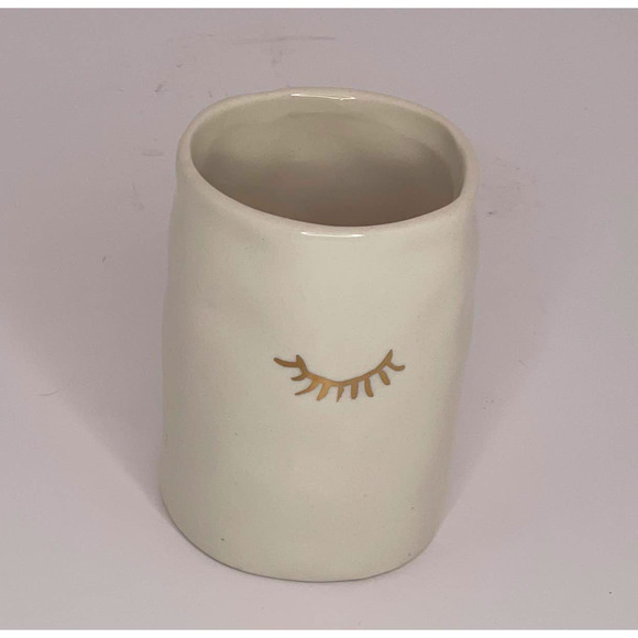 2 Rae Dunn Eyelash Makeup Brush Cup Holder Vase Artisan Collection By Magenta 4' - Picture 2 of 2